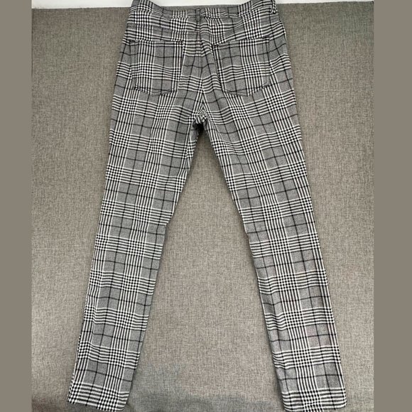 H&M Plaid Pants Skinny Fit size 30 Black White Pockets Work Business School Wear - Picture 11 of 16